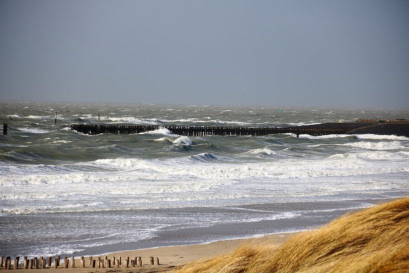 Storm aan zee by Wendy Hilberath