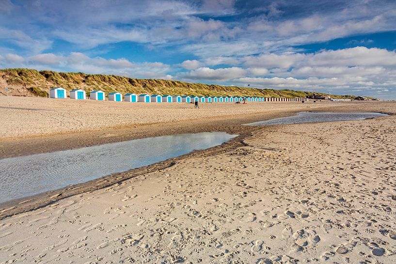 Strandhuisjes bij De Koog op Texel van Rob Boon