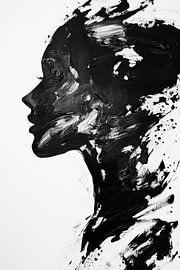 Schwarz-weiße Silhouette der Seele von Poster Art Shop