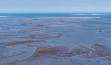 Waddenzee bij de eemsmond noordkust luchtfoto van Hans Hut