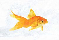 Low Poly Gold Fisch 2