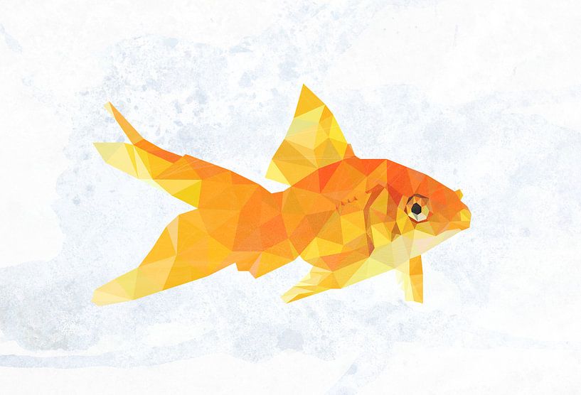 Low Poly Gold Fisch 2 von Erik-Jan ten Brinke