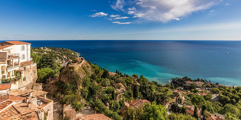 View from Roquebrune on the Côte d'Azur over the sea by Werner Dieterich