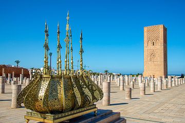 Hassan toren, Rabat, Marokko van Jan Fritz