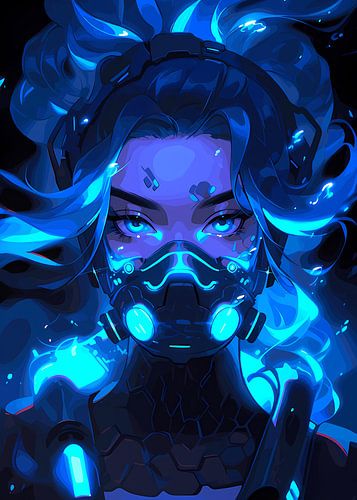 Cyberpunk Neon Girl