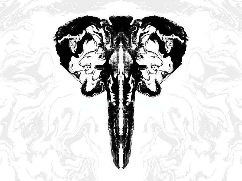 Elefant Abstrakt von DominixArt