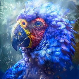 Papagei blau realistisch Eleganz Vogel Tier Portrait exotisch