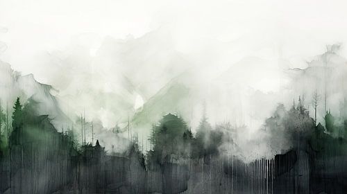 Minimalistische Bergkunst – Aquarel  kunst print