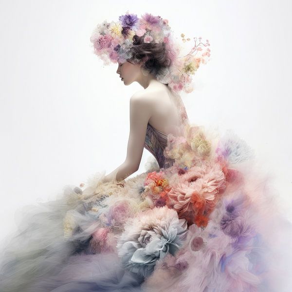 Kunstportrait &quot;Blumenmädchen&quot; von Carla Van Iersel