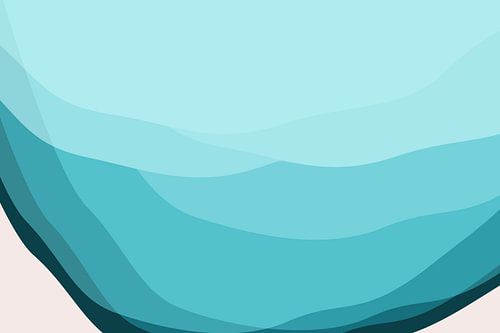 Minimalistisch abstract landschap met zachte golven