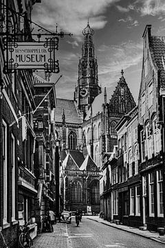 Haarlem zicht op de grote Kerk.oud Haarlem