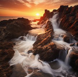Sunset by the sea