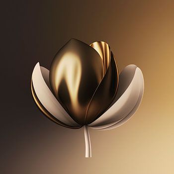 Sleek tulip in coffee tones. A series of 5