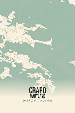 Vintage landkaart van Crapo (Maryland), USA. van Rezona