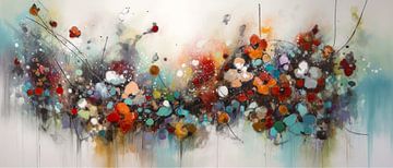 Modern Abstract Schilderij Bloemen van Preet Lambon