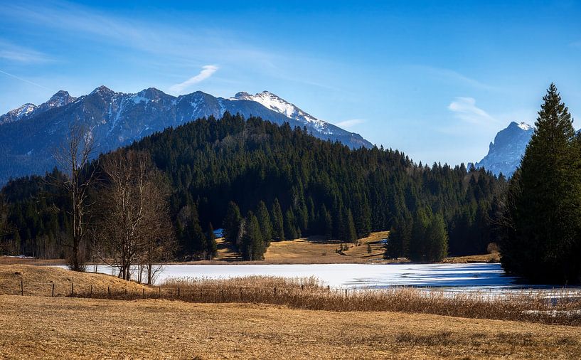 The frozen Lake Gerold in the Alps by ManfredFotos