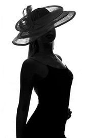 Modèle de portrait en noir et blanc sur Florence Schmit