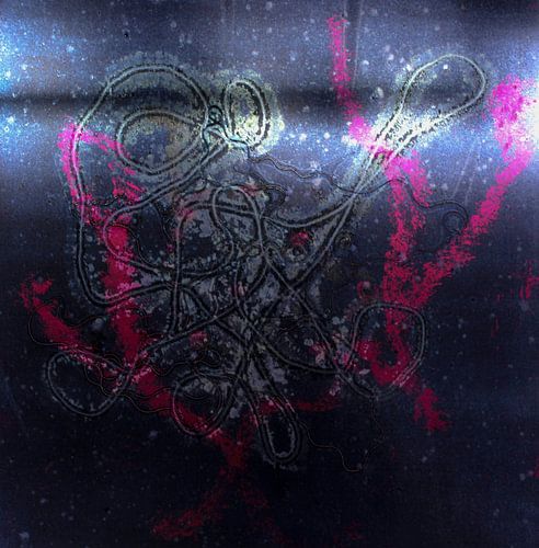 blikprint draad in blauw