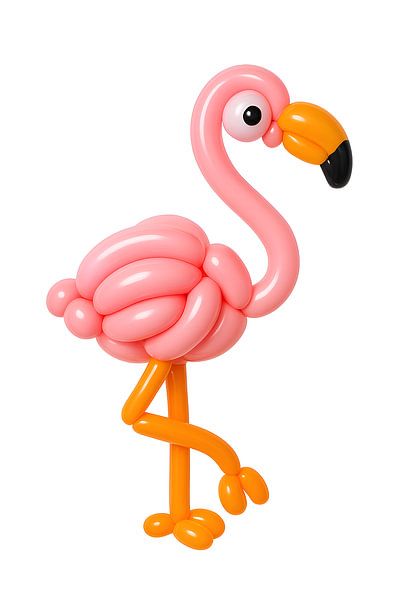 Ballon d'art représentant un flamant rose. par Johannes