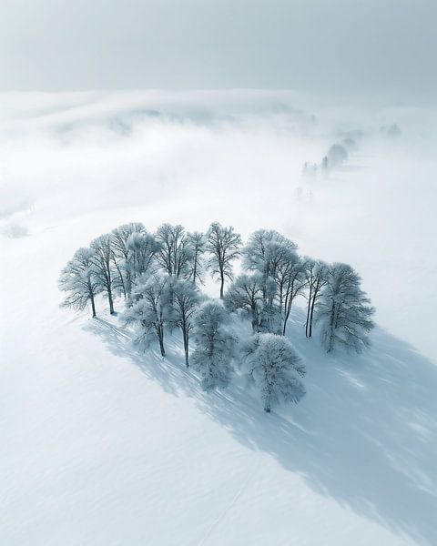 Winterlandschaft von oben von fernlichtsicht