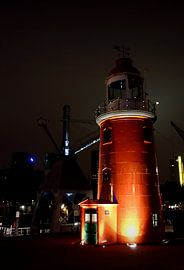 Leuvehaven harbour by night by Marco Versloot