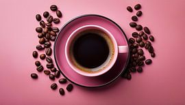 Koffie met kopje en bonen
