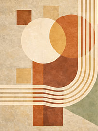 Modern Abstract Geometric Composition in Warm Tones (Part 1) by STUDIO ARTSY