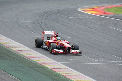 Ferrari F1 F2013 op circuit Spa Francorchamps