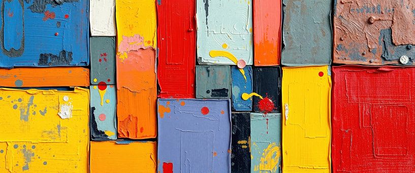 Abstrakte Kacheln und Flächen – Eine Komposition aus Kacheln, Klecksen und Kontrasten von AidasignArt