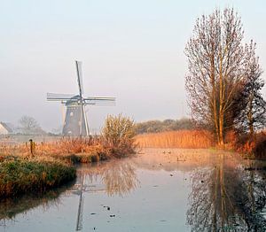 Moulin dans le polder sur Johan Wouters