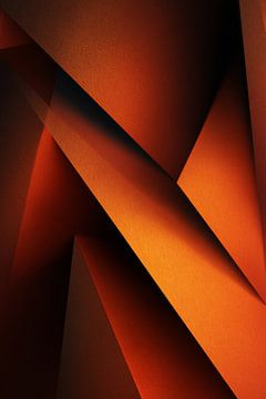 Texture abstraite pliée dans la lumière orange sur Eva Lee