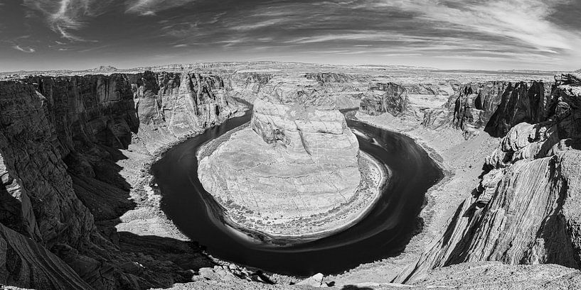 Horseshoe Bend in Schwarz und Weiß von Henk Meijer Photography