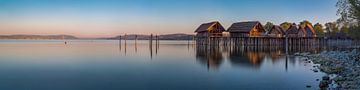 Unteruhldingen pile dwellings in the morning light by Panorama-Rundblick