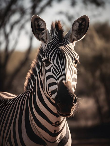Zebra in the warm savannah light by drdigitaldesign