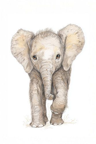 Schattige baby olifant | Voor de Kinderkamer