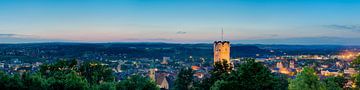 Ravensburg Oude Stad in de Gloed van het Licht van Panorama-Rundblick