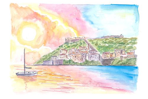 Perspectives italiennes sur Porto Ercole avec le Mont Argentario