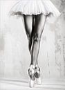 Black and White Ballerina by David Potter thumbnail