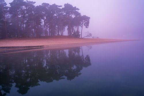 Henschotermeer in de ochtendmist