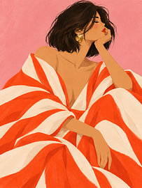 Des rayures corail dans un moment de calme sur Mosaic Dialogue