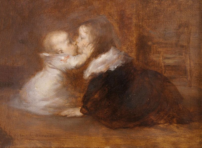Kiss of Innocence, Eugène Carrière by Masterful Masters