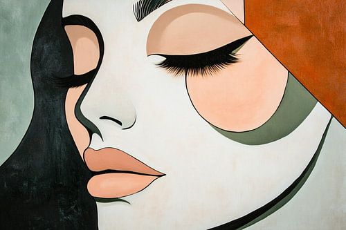 Moderne popart portret van vrouw