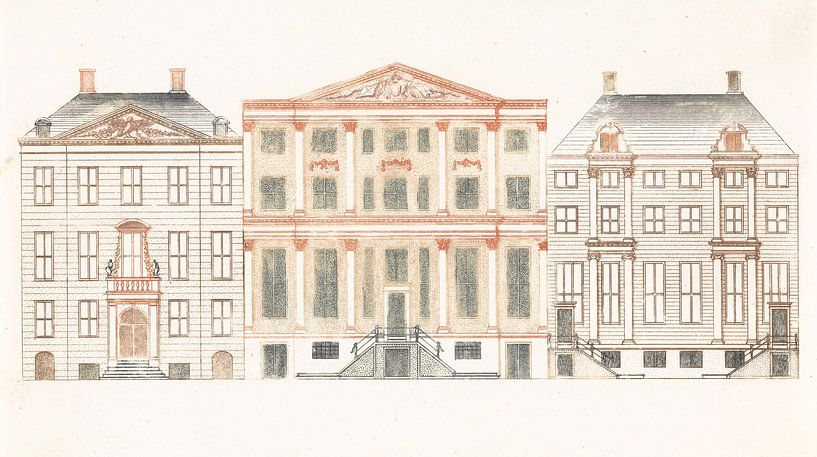 Amsterdamer Grachtenhäuser an der Herengracht, Cornelis Danckerts (II), 1696-1706 von Atelier Liesjes