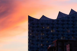 De Elbphilharmonie tijdens het gouden uur