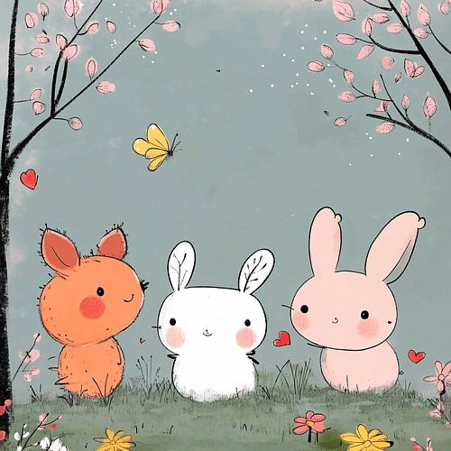 A Family of Merry Forest Animals