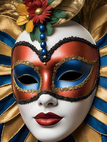 Une femme avec un masque de carnaval par 1xMerch