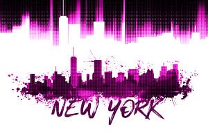 Graphic Art NYC Skyline | pink  
