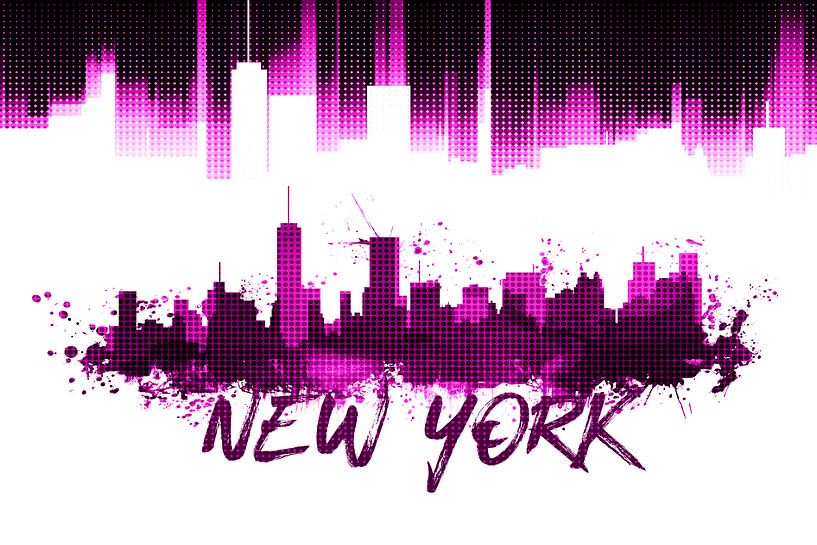Graphic Art NYC Skyline | pink   von Melanie Viola