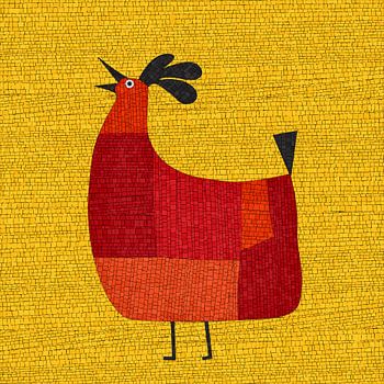 Chicken mosaic tiles graphic