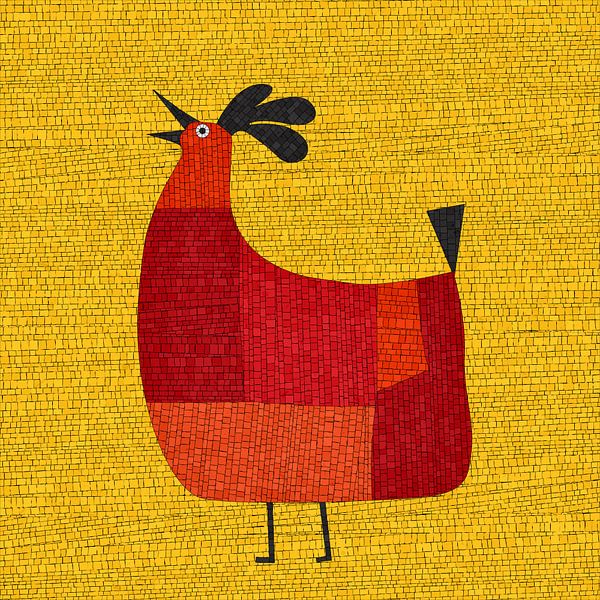 Chicken mosaic tiles graphic by Richard Laschon